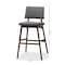 Baxton Studio Colton Dark Gray Upholstered and Walnut-Finished Wood Bar Stool, PK2 152-9248 - alternate 3
